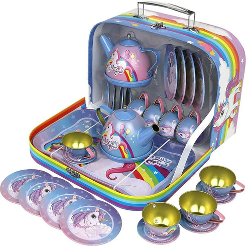 Tea Set for Kids with Carrying Case